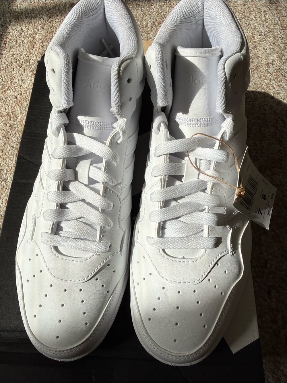 adidas White High-Top Sneakers